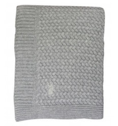 GREY 80 X 100CM 9 MC SOFT KNITTED BL