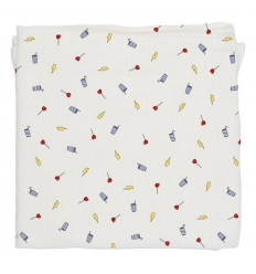 MUSLIN 120X120 WHITE THUNDERBOLT 20
