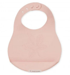 SILICONE BIB LEAF BLOSSOM PINK 9