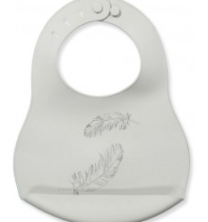 SILICONE BIB FEATHER CLASSIC GREY 9