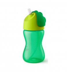 BEKER MET RIETJE 300ML BOY GROEN 24