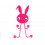 COATHANGER BUNNY METAL PINK 2
