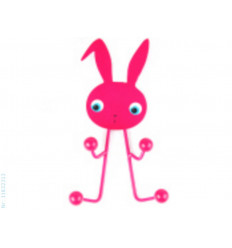 COATHANGER BUNNY METAL PINK 2