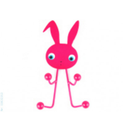 COATHANGER BUNNY METAL PINK 2