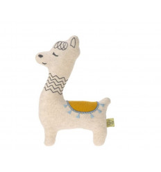 KNITTED TOY W/ RATTLE GLAMA LAMA BLUE 21