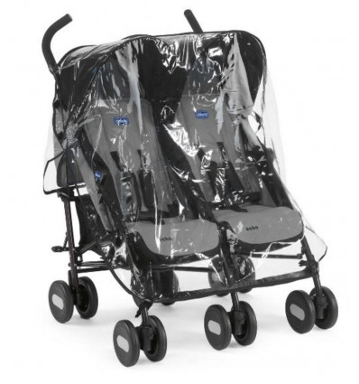 REGENZEIL TWEELINGBUGGY NAAST ELKAAR