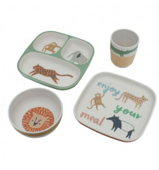 BAMBOO MELAMINE DINNER SET 4 PCS