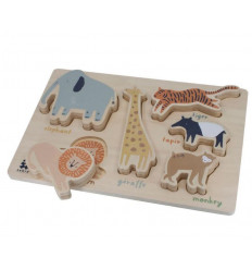 WOODEN CHUNKY PUZZLE WILDLIFE 1+ 201