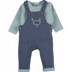 COCON SET SALOPETTE SWEATLDX BLEU GRIS 1