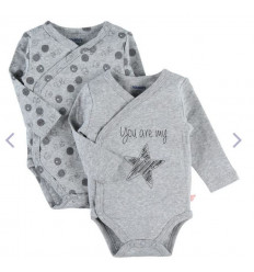 LOT 2 BODY CROISE GRIS PLUME 0M