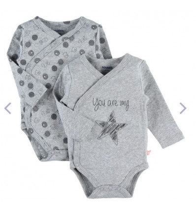 LOT 2 BODY CROISE GRIS PLUME 0M