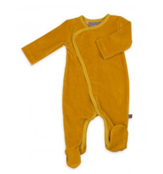 JUMPSUIT WITH FEET MUSTARD VELVET 56 9