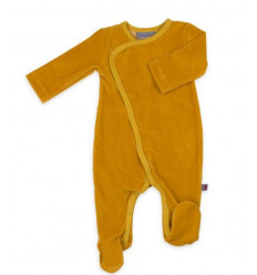 JUMPSUIT WITH FEET MUSTARD VELVET 62-68