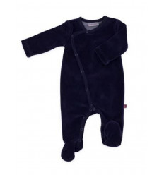 JUMPSUIT WITH FEET HYDRO BLUE VELVET 50