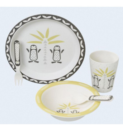 DINNER SET BAMBOO PINGUIN 21