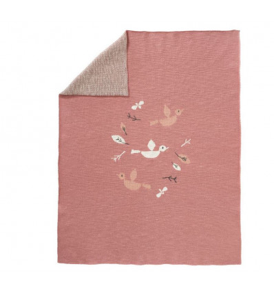 KNITTED BLANKET 80X100CM BIRDS 21