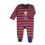 UNISEX ROMPER DONKERBLAUW-ROOD GESTREEPT