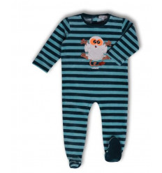 UNISEX ROMPER PETROL GESTREEPT 1M