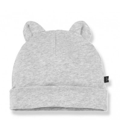 LEO BEANIE W/EARS GREY MELANGE T1
