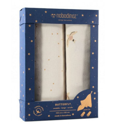 BOX BUTTERFLY SWADDLES HAIKU BIRD 9