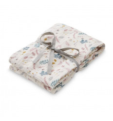 SWADDLE MUSLIN LIGHT LEAVES ROSE 21