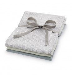 MUSLIN CLOTH 3P MIX GREY/PETROL/MINT 21