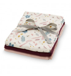 MUSLIN CLOTH 3P MIX ROSE/BORDEAUX/PIN 21