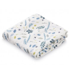 LEAVES BLUE 70X70CM 9 MUSLIN CLOTH PRINT