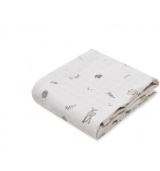 MUSLIN CLOTH PRINTED GOTS P45 FAWN 70X70