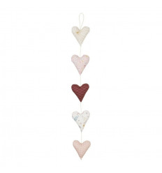 DECO HEARTS HANGING GARLAND ROSE MIX 21