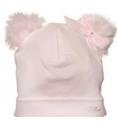 G BONNET TEDDY BEAR EARS FUR PINK
