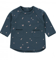 DRESS LONG SLEEVE ORION BLUE AOP APPLES