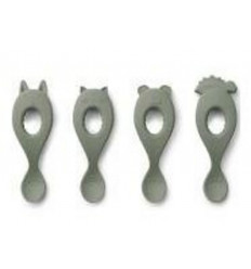 LIVA SILICONE SPOON 4 PACK FAUNE GRN 202