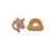 ROXIE SILICONE TEETHER 2 PACK ROSE 202