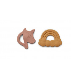 ROXIE SILICONE TEETHER 2 PACK ROSE 202