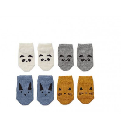 FANNY FOOTIES 4 PACK BLUE MIX 3PC 202