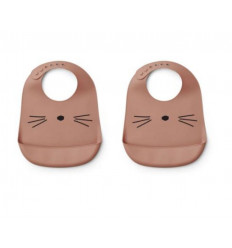 TILDA SILICONE BIB 2 PACK CAT DARK 202