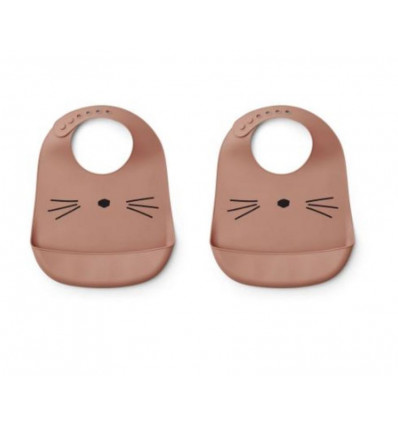 TILDA SILICONE BIB 2 PACK CAT DARK 202
