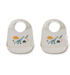 TILDA SILICONE BIB 2-PACK DINO MIX 22