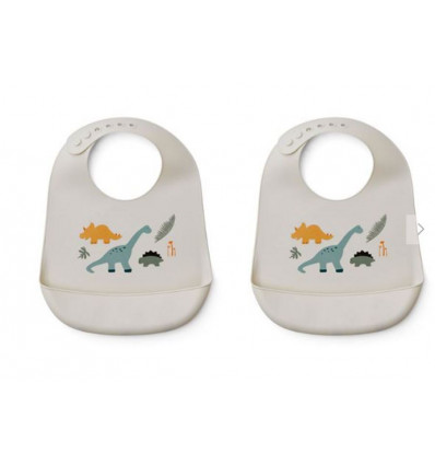 TILDA SILICONE BIB 2-PACK DINO MIX 22