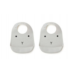 TILDA SIL BIB 2P RABBIT DUMBO GREY 21