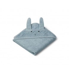 ALBERT HOODED TOWEL RABBIT SEA BLUE 202