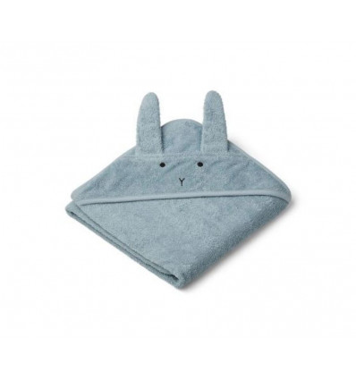 ALBERT HOODED TOWEL RABBIT SEA BLUE 202