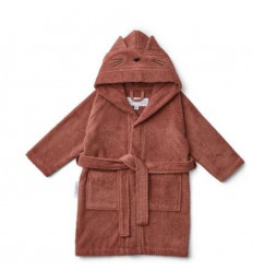 LILY BATHROBE CAT DARK ROSE 1-2Y 202
