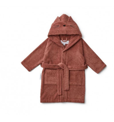 LILY BATHROBE CAT DARK ROSE 2PC 1-2Y 202