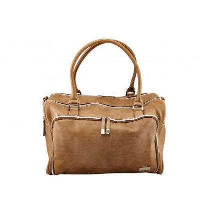  DOUBLE ZIP SATCHEL LATTE 24