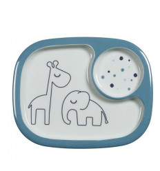 YUMMY MINI COMPARTMENT PLATE BLUE 21
