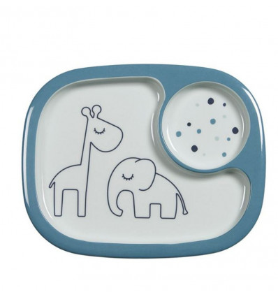 YUMMY MINI COMPARTMENT PLATE BLUE 21