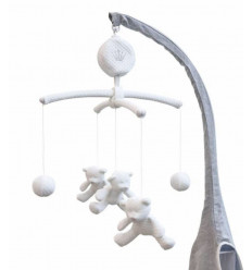 MUSICAL MOBILE OSCAR ETHNIC WHITE 24