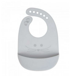 SILICONE BIB LITTLE CHUMS MOUS GREY 231